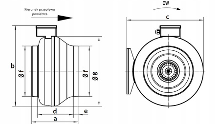 Wentylator kanałowy 100 mm wydajność 250 m3/h