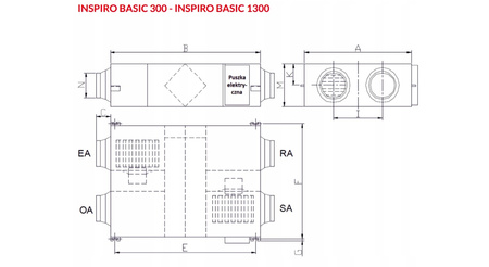 Rekuperator 800 m3/h - Reventon Inspiro BASIC + Panel sterujący